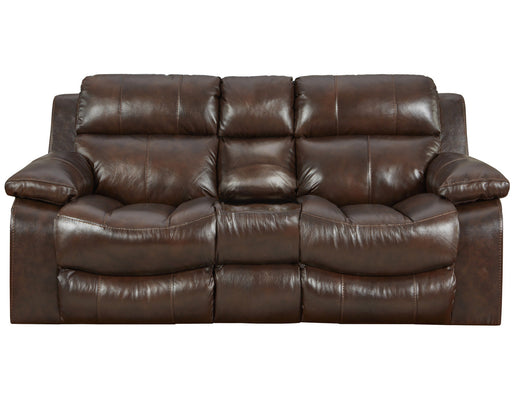 Catnapper Furniture Positano Reclining Console Loveseat w/ Storage & Cupholders in Cocoa image