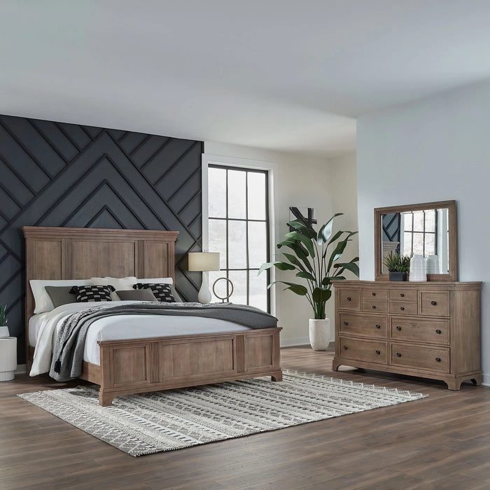 Haven Hills King Panel Bed, Dresser & Mirror image