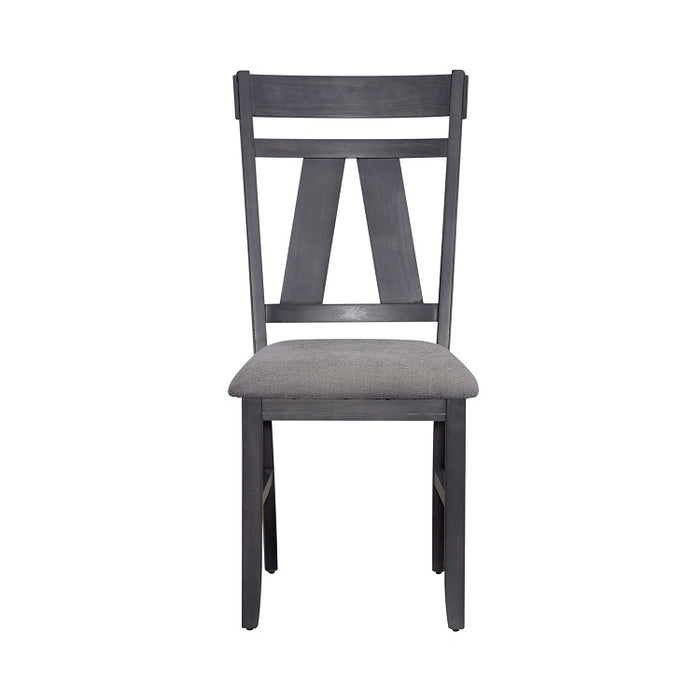 Liberty Furniture Lawson Splat Back Side Chair (Set of 2) in Weathered Gray