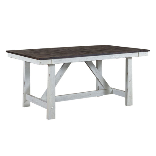 Farmhouse Optional 5 Piece Trestle Table Set - Discount Furniture World (Burlington,NC)