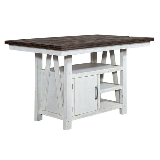 Farmhouse Gathering Table in White/Oak - Discount Furniture World (Burlington,NC)