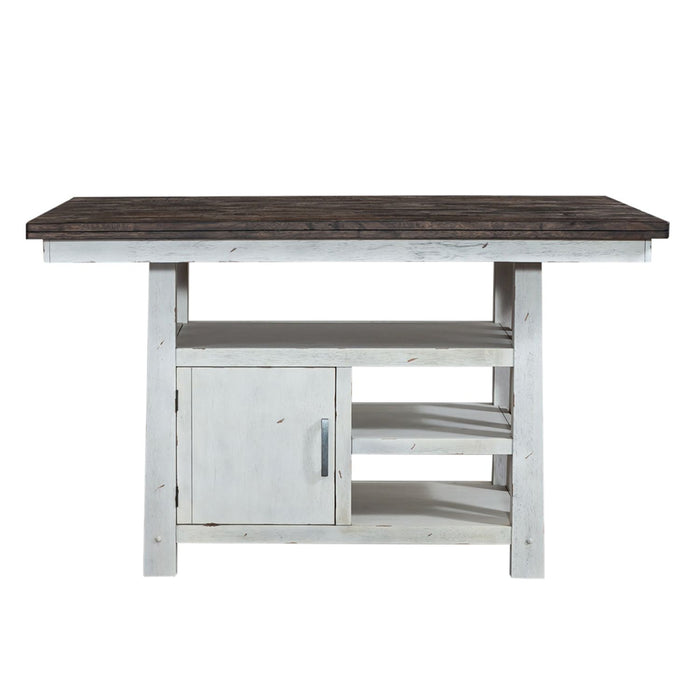 Farmhouse Gathering Table in White/Oak - Discount Furniture World (Burlington,NC)