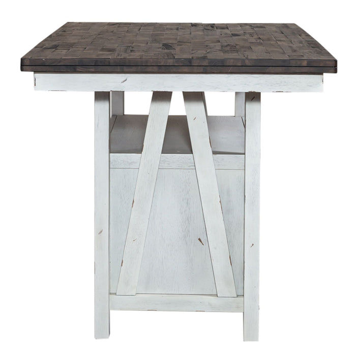 Farmhouse Gathering Table in White/Oak - Discount Furniture World (Burlington,NC)
