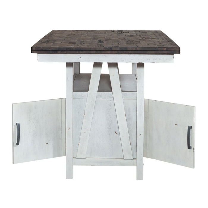 Farmhouse Gathering Table in White/Oak - Discount Furniture World (Burlington,NC)