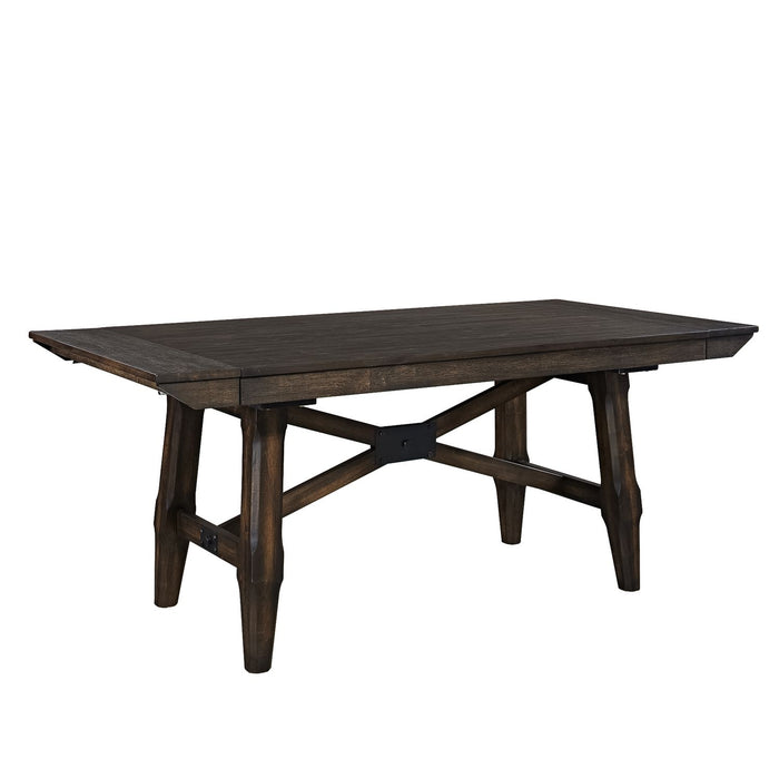 Double Bridge 5 Piece Trestle Table Set - Discount Furniture World (Burlington,NC)