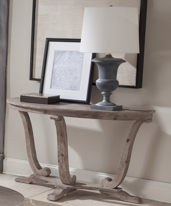 Liberty Furniture Greystone Mill Sofa Table in Stone White