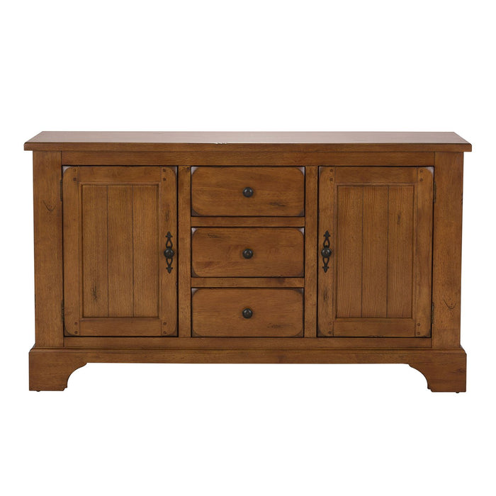 Treasures Buffet in Rustic Oak Finish - Discount Furniture World (Burlington,NC)