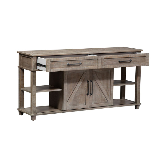 Parkland Falls Sofa Table in Weathered Taupe - Discount Furniture World (Burlington,NC)