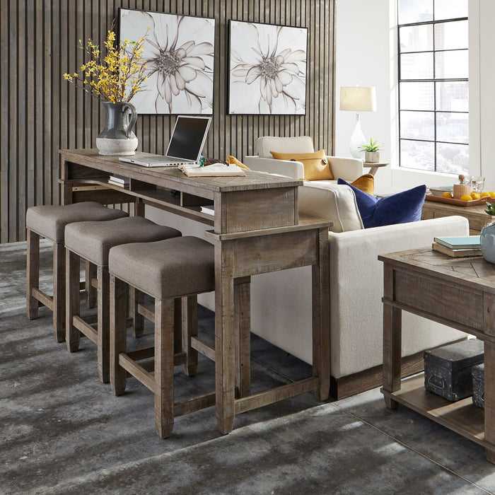 Parkland Falls Console Stool in Weathered Taupe - Discount Furniture World (Burlington,NC)