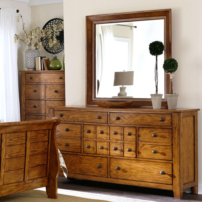 Grandpas Cabin King Sleigh Bed, Dresser & Mirror, Night Stand - Discount Furniture World (Burlington,NC)
