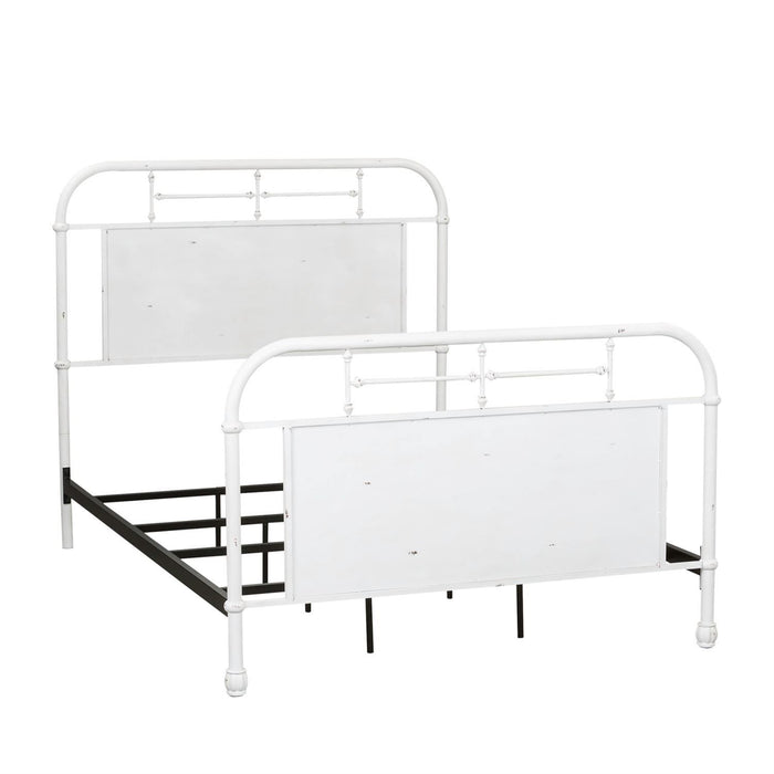 Vintage Series Twin Metal Bed in Antique White - Discount Furniture World (Burlington,NC)