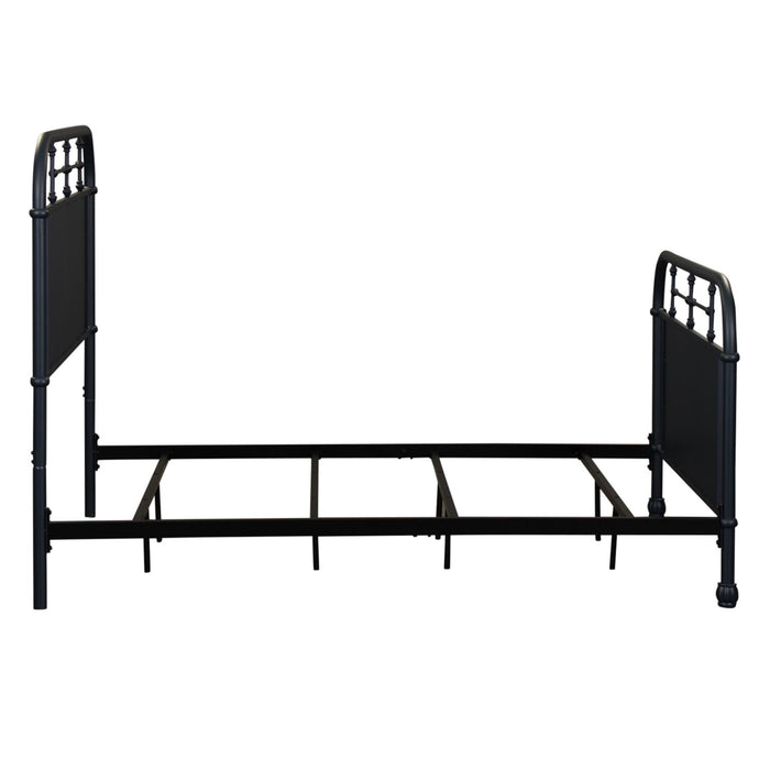 Vintage Series Full Metal Bed in Navy - Discount Furniture World (Burlington,NC)