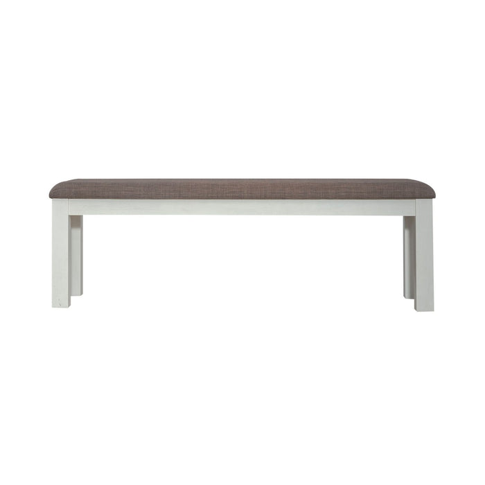 Brook Bay Uph Dining Bench in Textured White - Discount Furniture World (Burlington,NC)