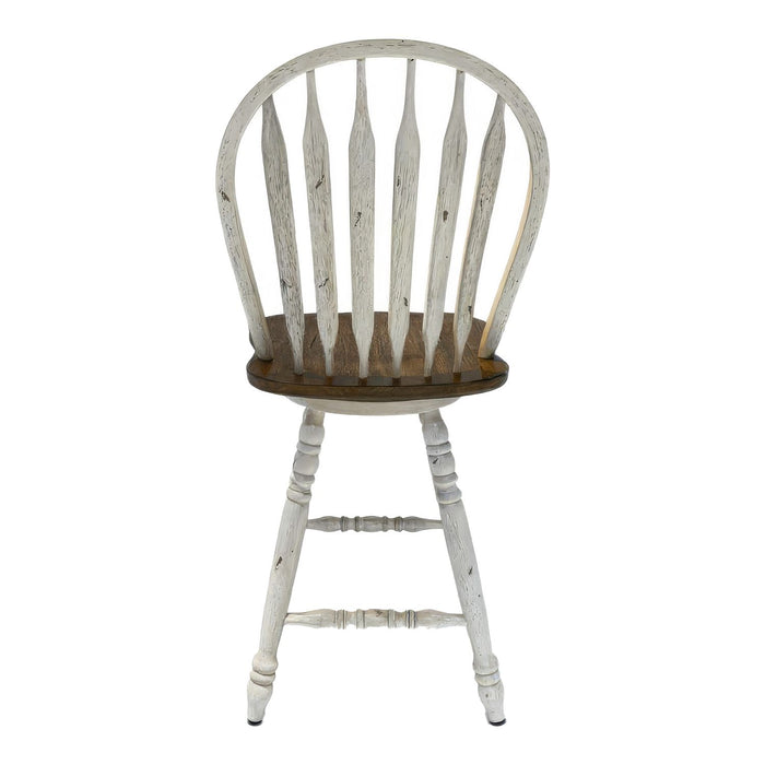 Carolina Crossing Windsor Swivel Counter Chair - White - Discount Furniture World (Burlington,NC)
