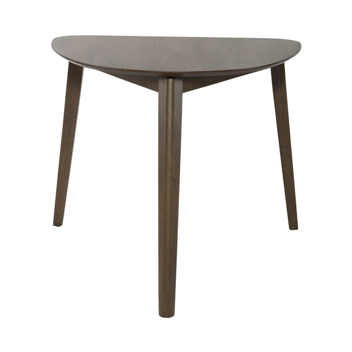 Space Saver Triangle Table in Satin Walnut - Discount Furniture World (Burlington,NC)