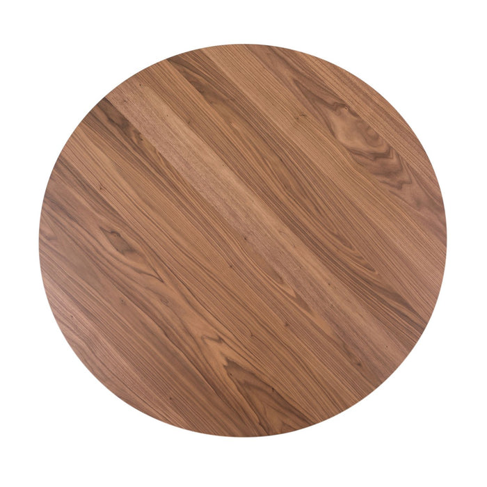 Space Saver Round Pedestal Table in Satin Walnut - Discount Furniture World (Burlington,NC)