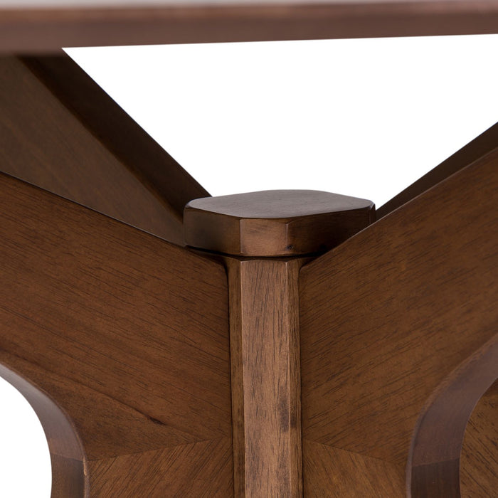 Space Saver Round Pedestal Table in Satin Walnut - Discount Furniture World (Burlington,NC)