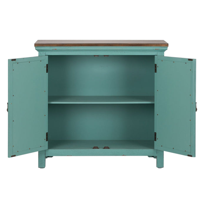 Kensington 2 Door Accent Cabinet in Turquoise - Discount Furniture World (Burlington,NC)