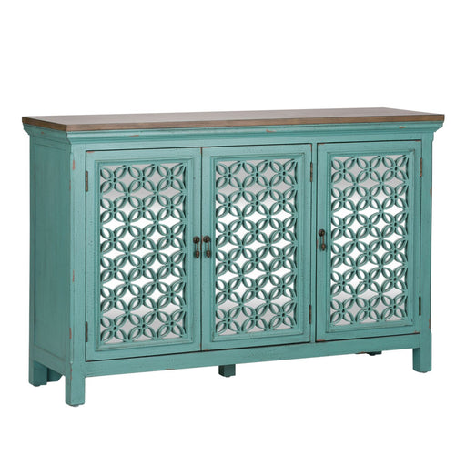 Kensington 3 Door Accent Cabinet in Turquoise - Discount Furniture World (Burlington,NC)