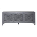 Marisol 65 Inch 3 Door Accent TV Stand in Weathered Honey and Soft Wash Gray image