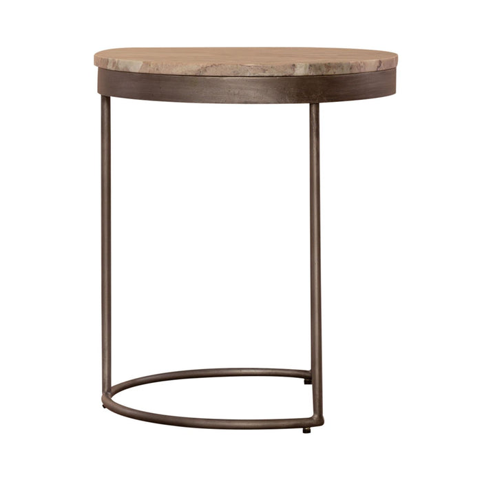 Eclipse Nesting Tables in Greystone Marble Top w/ Pewter Metal