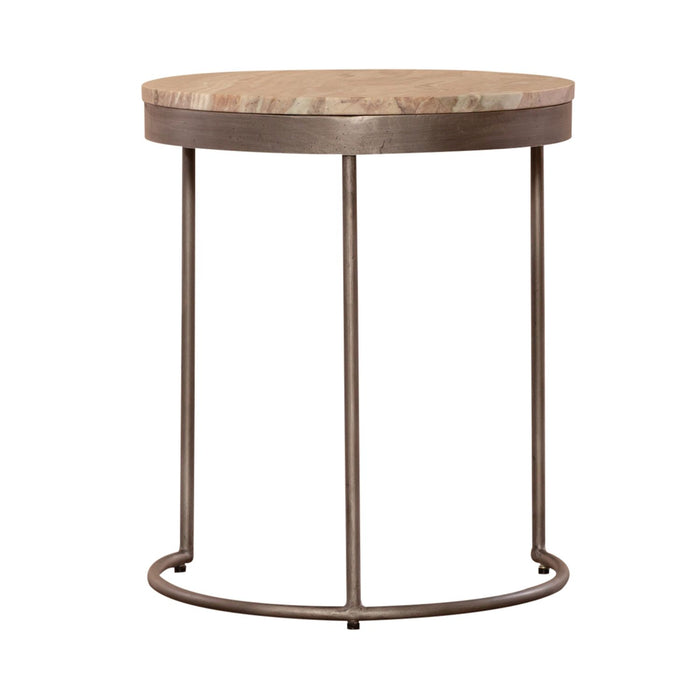 Eclipse Nesting Tables in Greystone Marble Top w/ Pewter Metal