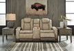 Next-Gen DuraPella Power Reclining Loveseat with Console - Discount Furniture World (Burlington,NC)