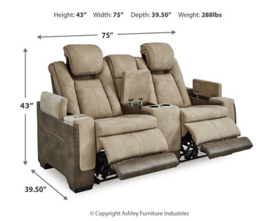 Next-Gen DuraPella Power Reclining Loveseat with Console - Discount Furniture World (Burlington,NC)