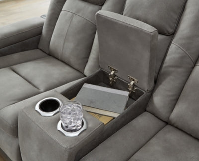 Next-Gen DuraPella Power Reclining Loveseat with Console - Discount Furniture World (Burlington,NC)