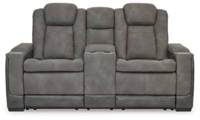 Next-Gen DuraPella Power Reclining Loveseat with Console - Discount Furniture World (Burlington,NC)