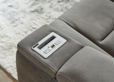 Next-Gen DuraPella Power Reclining Loveseat with Console - Discount Furniture World (Burlington,NC)