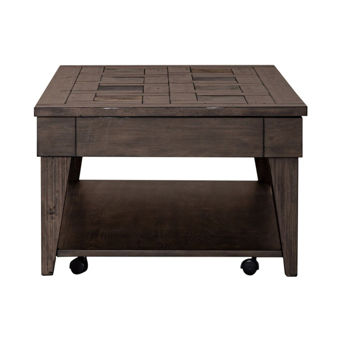 Arrowcreek Lift Top Cocktail Table in Weathered Stone - Discount Furniture World (Burlington,NC)