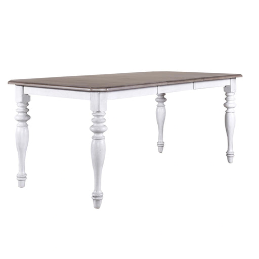 Ocean Isle Rectangular Leg Table in Antique White with Weathered Pine image