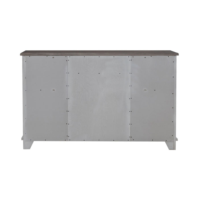 River Place 9 Drawer Dresser in Riverstone White and Tobacco - Discount Furniture World (Burlington,NC)