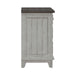 River Place 3 Drawer Nightstand with Charging Station in Riverstone White and Tobacco - Discount Furniture World (Burlington,NC)