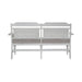 River Place Panel Back Bench in Riverstone White & Tobacco - Discount Furniture World (Burlington,NC)
