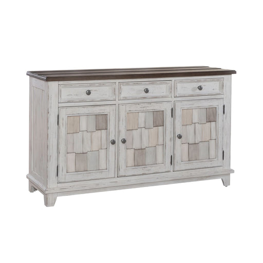 River Place Accent Server in Riverstone White & Tobacco - Discount Furniture World (Burlington,NC)