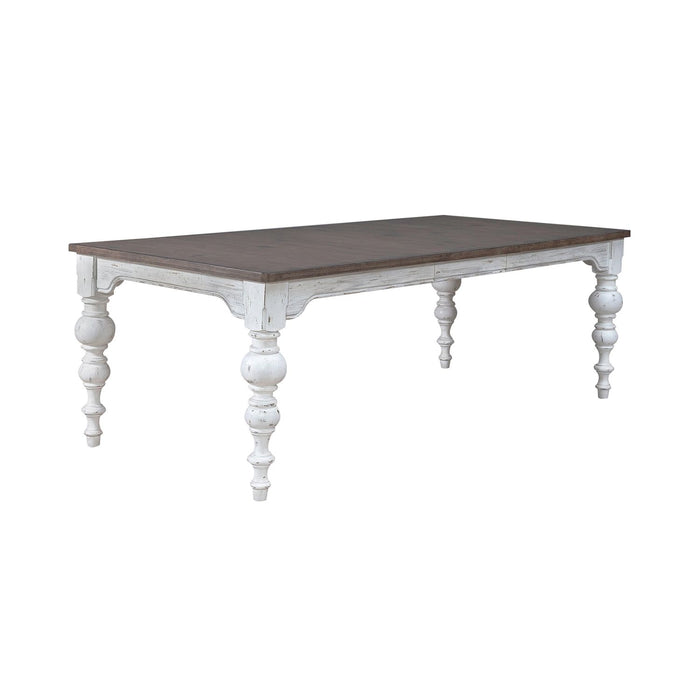 River Place Rectangular Leg Table in Riverstone White & Tobacco - Discount Furniture World (Burlington,NC)