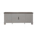 River Place Entertainment Console in Riverstone White/Tobacco - Discount Furniture World (Burlington,NC)