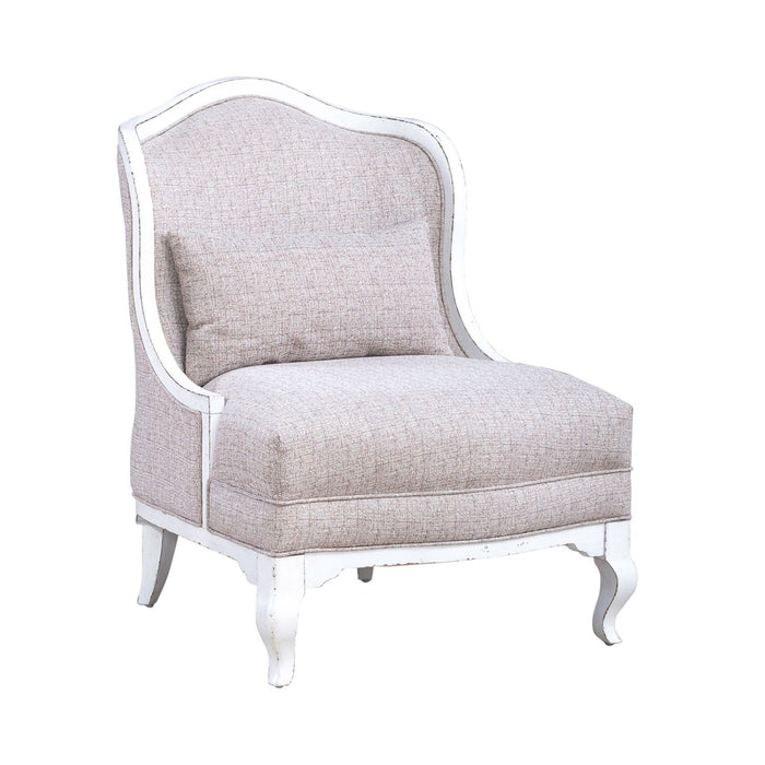 Magnolia Manor Upholstered Accent Chair in Antique White - Discount Furniture World (Burlington,NC)