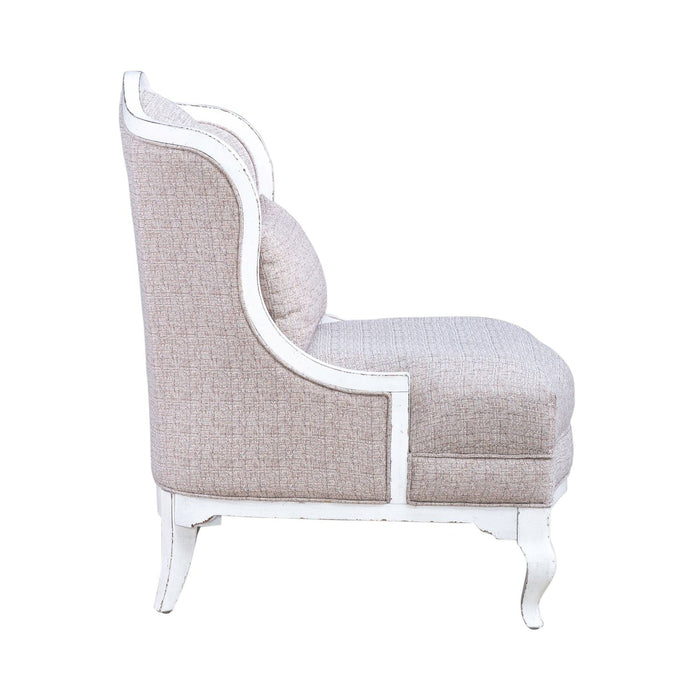 Magnolia Manor Upholstered Accent Chair in Antique White - Discount Furniture World (Burlington,NC)