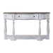 Magnolia Manor 56 Inch Hall Console Table in Antique White Base w/ Weathered Bark Tops - Discount Furniture World (Burlington,NC)