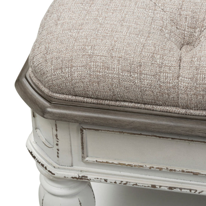 Magnolia Manor Bed Bench in Antique White - Discount Furniture World (Burlington,NC)