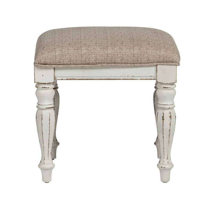 Magnolia Manor Vanity Stool in Antique White - Discount Furniture World (Burlington,NC)