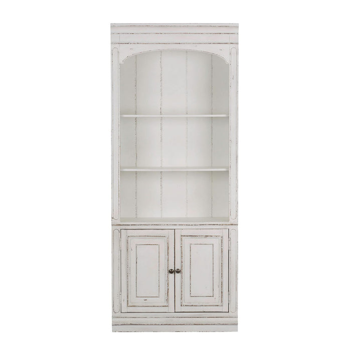 Magnolia Manor Bunching Bookcase in Antique White - Discount Furniture World (Burlington,NC)