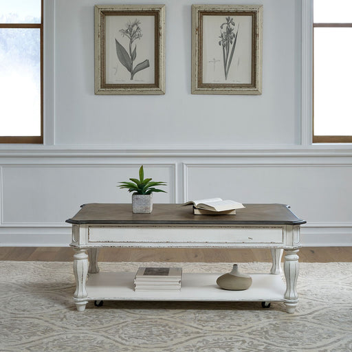 Magnolia Manor Lift Top Cocktail Table in Antique White - Discount Furniture World (Burlington,NC)