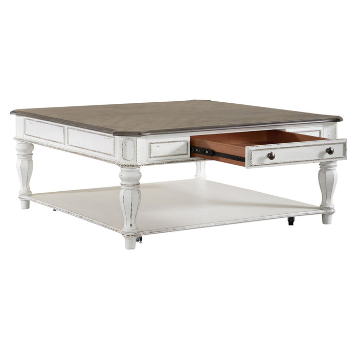 Magnolia Manor Oversized Square Cocktail Table - Discount Furniture World (Burlington,NC)
