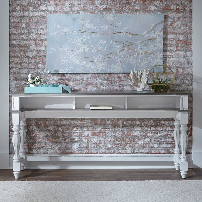 Magnolia Manor Console Bar Table in Antique White image