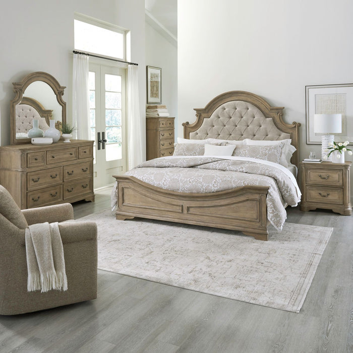 Magnolia Manor King Uph Bed, Dresser & Mirror, Chest, Night Stand image