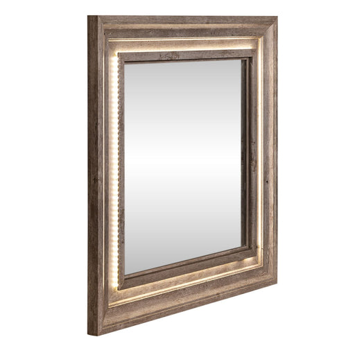 Horizons Lighted Mirror in Graystone - Discount Furniture World (Burlington,NC)